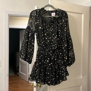 Black star short dress